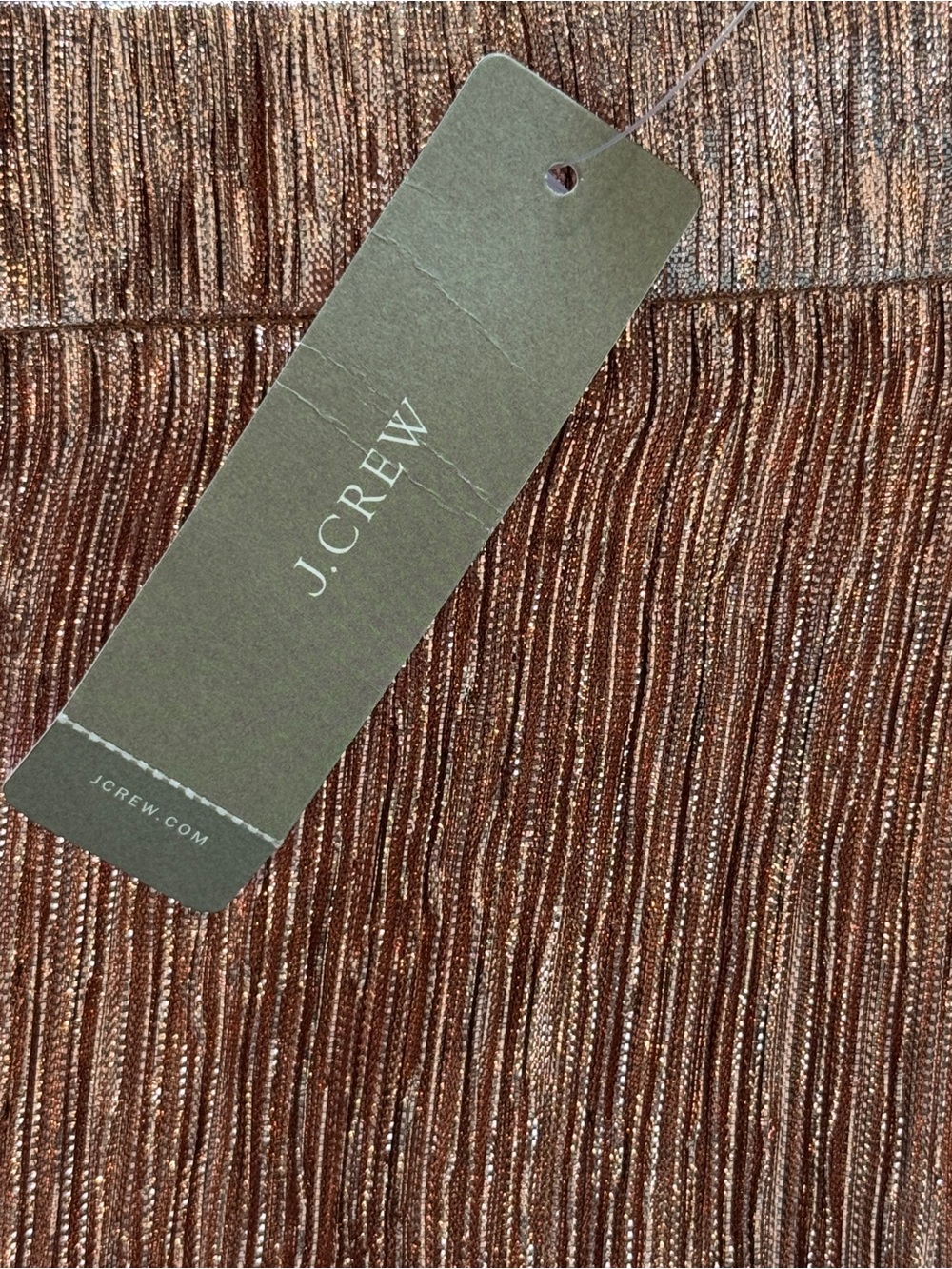 J. Crew Metallic Rose Gold Fluted Skirt NWT sz 16 - Picture 3 of 7
